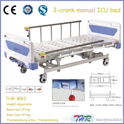 3-Crank 5 Functions Manual Hospital Bed